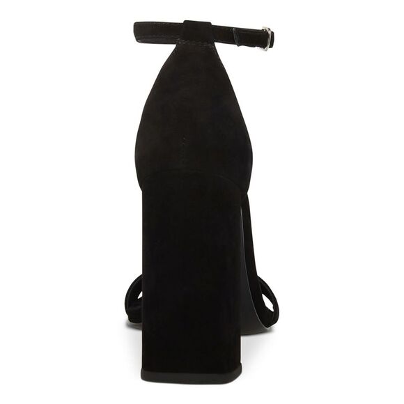 NWT STEVE MADDEN Womens Black Tiaa Toe Block Heel Leather Heeled Sandal 9.5 M - Picture 2 of 5